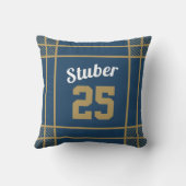 青と金ゴールドの装飾用クッション クッション (裏面)