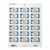 青と金ゴールドの評価住所 シール (フルシート)