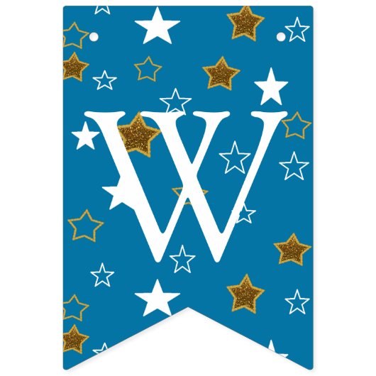 青と金ゴールドの赤ちゃんシャワーようこそ世界のフットプリント バンティングフラッグ (第2の旗)