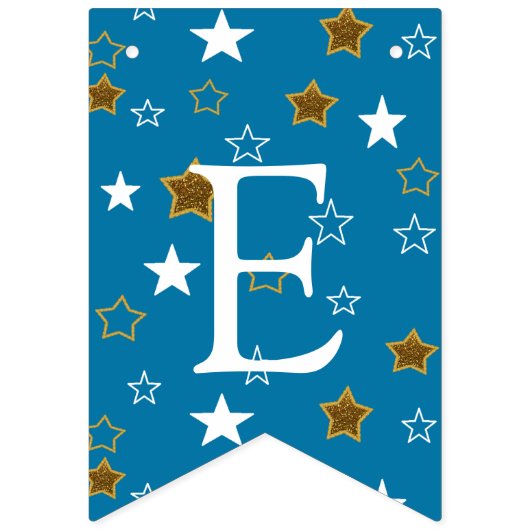 青と金ゴールドの赤ちゃんシャワーようこそ世界のフットプリント バンティングフラッグ (第3の旗)