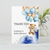 青と金ゴールドの赤王室のちゃんシャワーを待つ サンキューカード (スタンド正面)