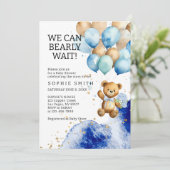 青と金ゴールドの赤王室のちゃんシャワーを待つ 招待状 (スタンド正面)