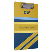 青と金ゴールドの追加の名前イニシャル事務所 クリップボード (右)