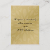 青と金ゴールドの雪の冬の結婚式 エンクロージャーカード (裏面)