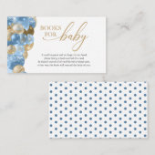 青と金ゴールドの風船のベビー エンクロージャーカード (正面/裏面)