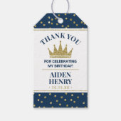 青と金ゴールドの100メッセージカード、王子 ギフトタグ (正面)