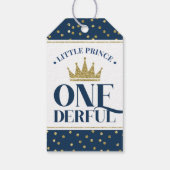 青と金ゴールドの100メッセージカード、王子 ギフトタグ (裏面)