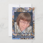 青と金ゴールドひまわりアートと引用文 サンキューカード (正面)