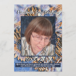 青と金ゴールドひまわりアート |写真 |葬儀 プログラム