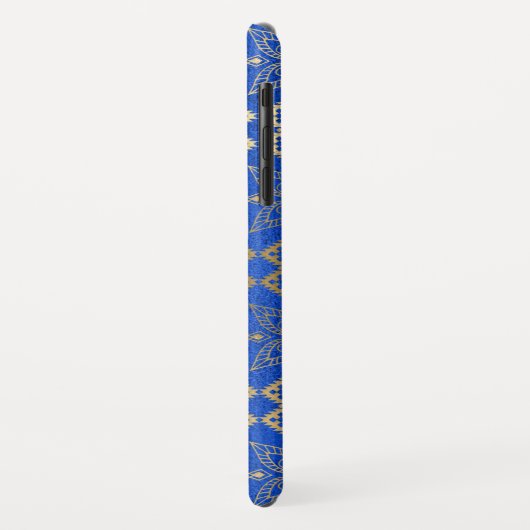 青と金ゴールドぼうフローラ曼荼羅模様 Case-Mate iPhoneケース (裏面/左)