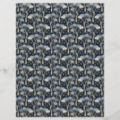 青と金ゴールドアールデコ松の木スクラップブック紙 (裏面)