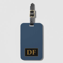 青と金ゴールドイニシャルラゲッジタグ ラゲッジタグ