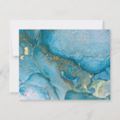 青と金ゴールドインクエレガントの新しいアドレスの発表 ノートカード (裏面)