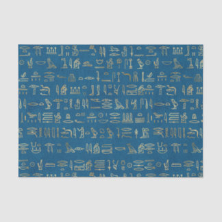 青と金ゴールドエジプトの絵文字ティッシュペーパー 薄葉紙