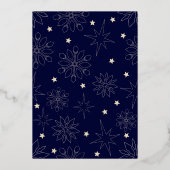 青と金ゴールドエレガントトナカイのメリークリスマス 箔シーズンカード (裏面)