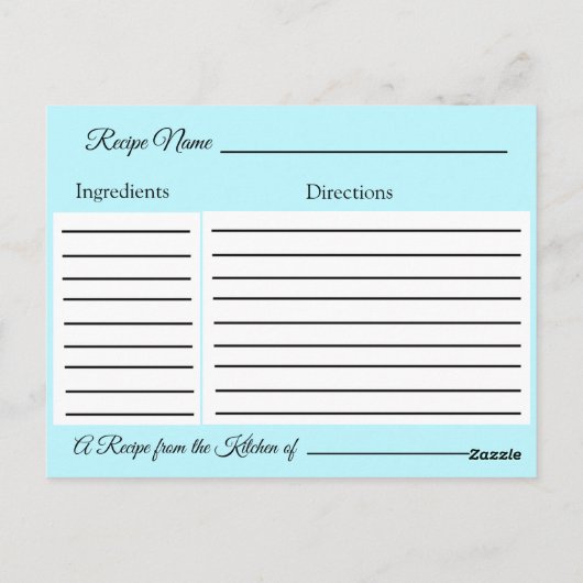 青と金ゴールドエレガントフローラ結婚のレシピカード ポストカード (裏面)