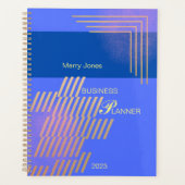 青と金ゴールドエレガント業 プランナー手帳 (正面)