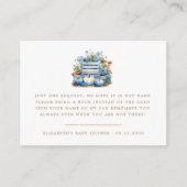 青と金ゴールドカボチャ秋の赤ちゃんシャワー エンクロージャーカード (正面)