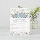 青と金ゴールドクジラが赤ちゃんのシャワーゲームを希望 招待状 (スタンド正面)