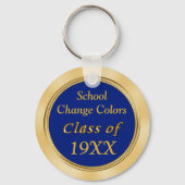 青と金ゴールドクラスの懇親会はテキストの色を好む キーホルダー (正面)