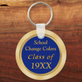 青と金ゴールドクラスの懇親会はテキストの色を好む キーホルダー (正面)