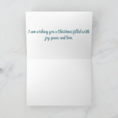 青と金ゴールドクリスマスプレゼントとオーナメントデザイン カード (内部)