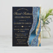 青と金ゴールドグラムティアーズ《写真》ぼけ味Sweet sixteen 招待状 (スタンド正面)