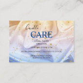 青と金ゴールドグリッターのジュエリー気に 名刺 (裏面)