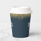 青と金ゴールドグリッター卒業クラス22 紙コップ (右)