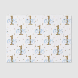 青と金ゴールドグリッター紙吹雪1歳の誕生日パーティー 薄葉紙