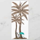 青と金ゴールドコンパスのバラビーチ結婚式メニュー メニュー (裏面)