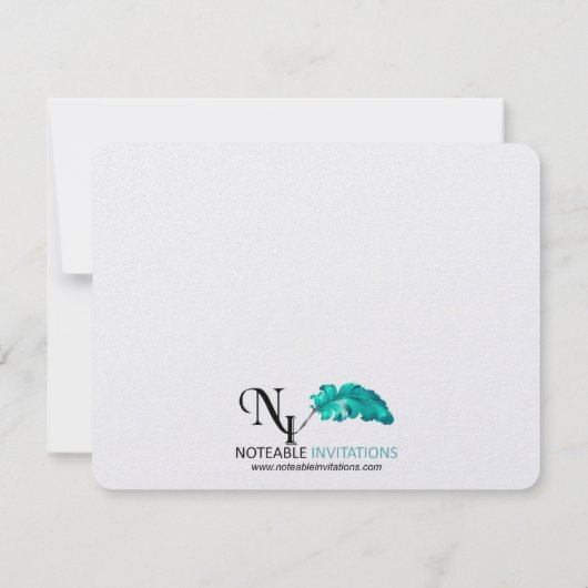 青と金ゴールドコンパスバラ結婚式の日付を保存 セーブザデート (裏面)