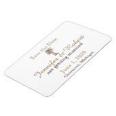 青と金ゴールドコンパスバラ結婚式の日付を保存 マグネット (左側)