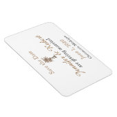 青と金ゴールドコンパスバラ結婚式の日付を保存 マグネット (右側)