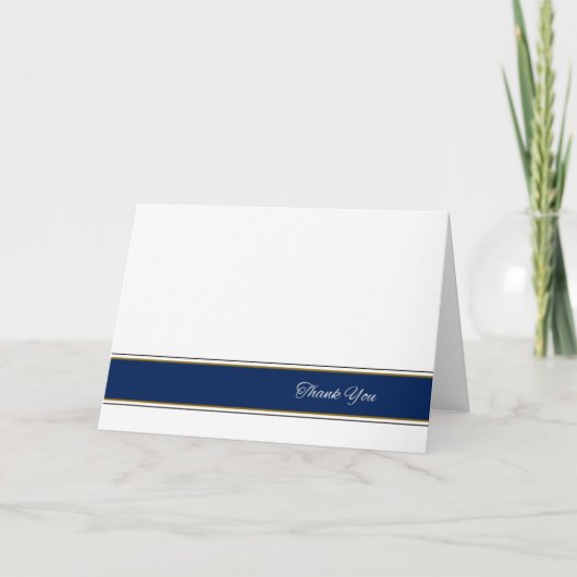 青と金ゴールドサンキューカード サンキューカード (正面)