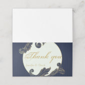 青と金ゴールドサンキューカード プレイスカード (外部開封)