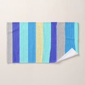 青と金ゴールドストライプののタオル バスタオルセット (ハンドタオル)