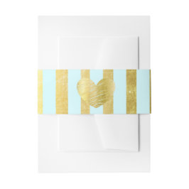 青と金ゴールドストライプのベリーバンド 招待状ベリーバンド