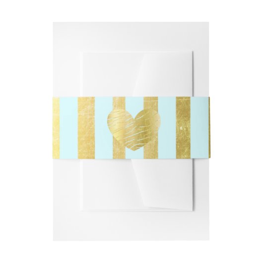 青と金ゴールドストライプのベリーバンド 招待状ベリーバンド (正面例)