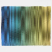 青と金ゴールドストライプフリースブランケット フリースブランケット (正面(横))