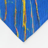 青と金ゴールドストライプ フリースブランケット (角)