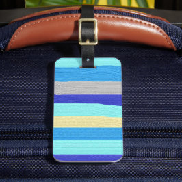 青と金ゴールドストライプ ラゲッジタグ