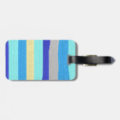 青と金ゴールドストライプ ラゲッジタグ (裏面横)