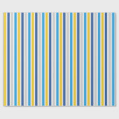 青と金ゴールドストライプ ラッピングペーパー (フラット)