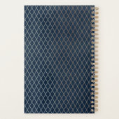 青と金ゴールドダイヤモンドパターン毎日プランナー プランナー手帳 (裏面)