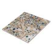 青と金ゴールドツリーウッドカービングスタイル タイル (側面)