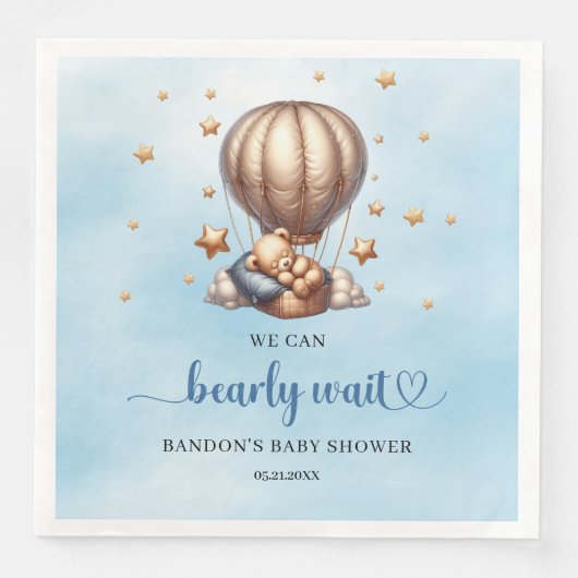 青と金ゴールドテディベアを待つことができる (正面)