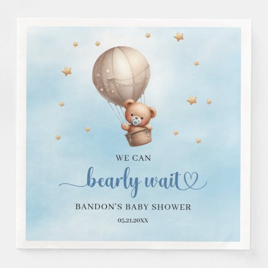 青と金ゴールドテディベアを待つことができる (正面)