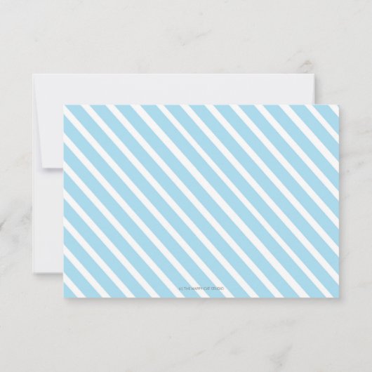 青と金ゴールドバプテスマ男の赤ちゃん写真招待状 案内状 (裏面)