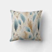 青と金ゴールドパンパスグラス クッション (裏面)